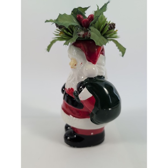 Vintage Santa 6" Planter Ceramin J.S.N. Made In Taiwan‎ Christmas Decor - Picture 3 of 8